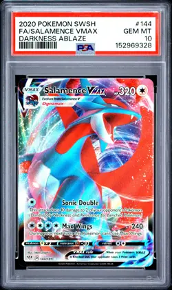 2020 POKEMON SWORD & SHIELD DARKNESS ABLAZE #144 FULL ART/SALAMENCE VMAX PSA 10 - Image 1