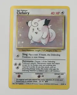 MP Pokemon Clefairy 5/102 Base Set Holo Rare English 1999 - Image 1