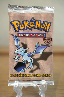 Pokemon WOTC Fossil Unlimited Booster Pack Vintage Sealed TCG Aerodactyl - Image 1