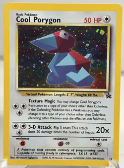 Pokemon TCG Cool Porygon 2000 Black Star Promo #15 Holo WOTC NM Vintage - Image 1