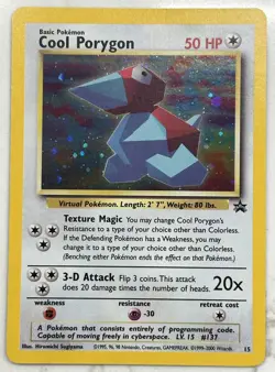 Pokemon TCG Cool Porygon 2000 Black Star Promo #15 Holo WOTC NM Vintage - Image 2