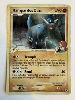 Rampardos GL 11/111 Holo Rare Rising Rivals Pokemon 2009 Suwama Chiaki DMG - Image 1