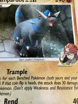 Rampardos GL 11/111 Holo Rare Rising Rivals Pokemon 2009 Suwama Chiaki DMG - Image 2