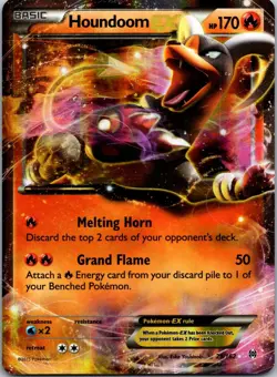 Houndoom EX 21/162 BREAKthrough Pokemon TCG Holo EX Rare LP - Image 1