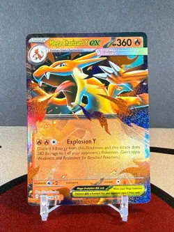 Mega Charizard Y ex 030 Mega Evolution Black Star Promo Holo Pokemon TCG MINT - Image 1