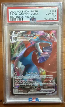 2020 Pokemon Salamence VMAX Full Art Darkness Ablaze # 144/189 - PSA 10 GEM MINT - Image 3