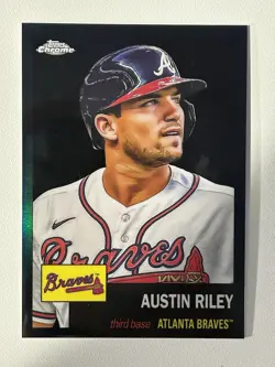 2022 Topps Chrome Platinum Austin Riley True Black Refractor /10 #446 Braves - Image 1