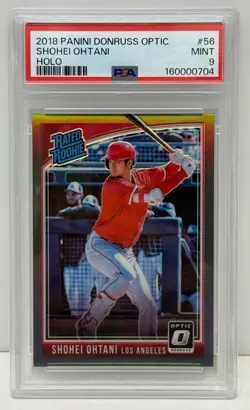 2018 Panini Donruss Optic Shohei Ohtani Rated Rookie Black Holo /25 RC PSA 9 #56 - Image 1