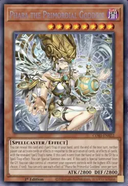 Phara The Primordial Goddess Origin Presale 7/3 Secret Rare Yu-Gi-Oh! CORI-EN022 - Image 1