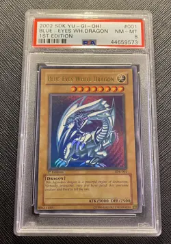 PSA 8 Blue-Eyes White Dragon SDK-001 1st Edition North American 2002 Yu-Gi-Oh! - Image 1