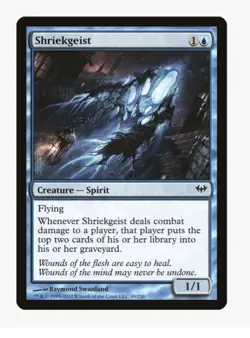 MTG Shriekgeist #49 Dark Ascension (DKA) Magic Card In Protective Sleeve - Image 1