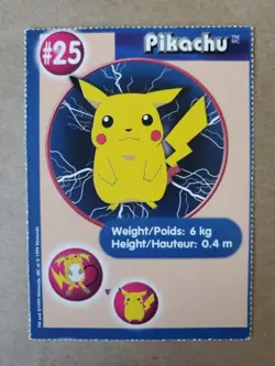 Pikachu #25 - Burger King Pokemon Promo Trading Card Near Mint - Image 1