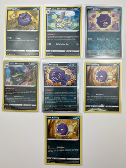 7 Card Lot koffing galarian weezing common Reverse Holo Pokemon TCG - Image 1