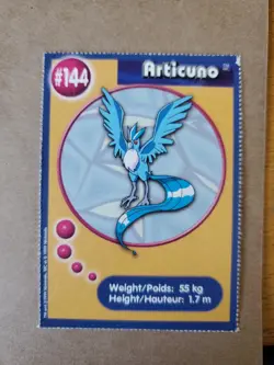 Articuno #144 1999 Burger King Pokemon Card Promo Perforated Vintage Rare - Mp - Image 1