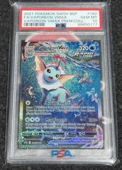 2021 Pokemon Vaporeon Vmax Premium Collection SWSH BSP #182 PSA 10 GEM MINT - Image 1