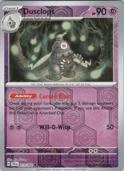 Dusclops - 019/064 #19/64 (Reverse Holo) (LP) SV: Shrouded Fable SFA Pokemon - Image 1