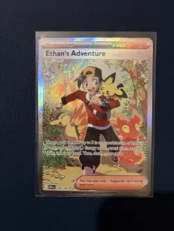 Pokemon TCG Ethan's Adventure Trainer-Supporter 236/182 Sv10 Holo Full Art Eng - Image 1
