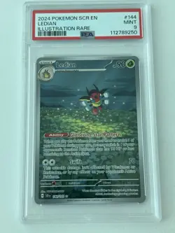 Pokemon Ledian 144/142 Stellar Crown Illustration Rare Holo PSA 9 - Image 1
