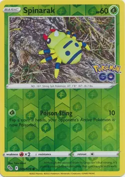 PO-05 Reverse Holo Spinarak 006/078 Common Pokemon GO - Image 1