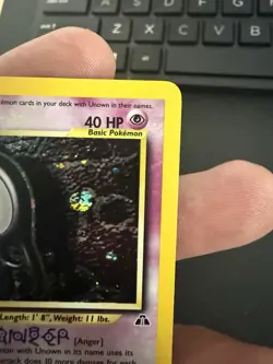 Pokemon Unown [A] Neo Discovery Holo Rare Basic 40 HP English 14/75 2001 - Image 3