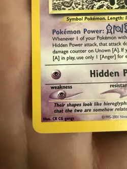 Pokemon Unown [A] Neo Discovery Holo Rare Basic 40 HP English 14/75 2001 - Image 4
