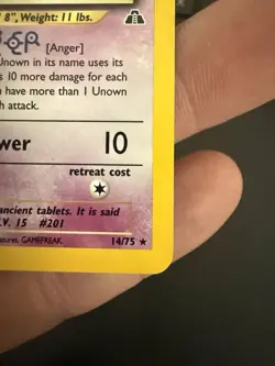 Pokemon Unown [A] Neo Discovery Holo Rare Basic 40 HP English 14/75 2001 - Image 5