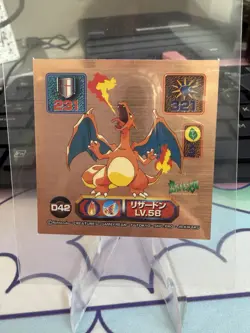 FRESH 1998 Charizard Amada bronze super DX japanese pokemon sticker #D42 NM+ - Image 1