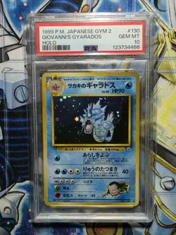 1999 POKEMON JAPANESE GYM 2 #130 GIOVANNI'S GYARADOS-HOLO PSA 10 - Image 1