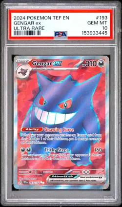 2024 Pokemon Temporal Forces TEF EN Gengar EX Ultra Rare #193 PSA 10 GEM MINT - Image 1