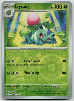 Pokemon Ivysaur 002/165 151 Uncommon Reverse Holo NM - Image 1