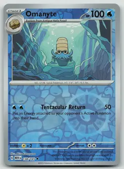 Pokemon Omanyte 138/165 151 Uncommon Reverse Holo NM - Image 1