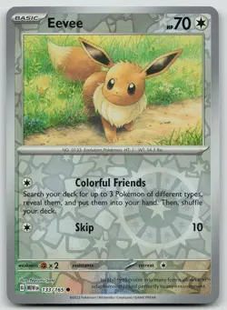 Pokemon Eevee 133/165 151 Common Reverse Holo NM - Image 1