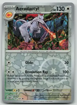 Pokemon Aerodactyl 142/165 151 Rare Reverse Holo NM - Image 1