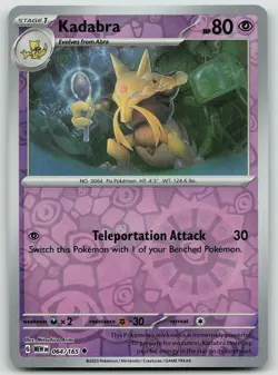 Pokemon Kadabra 064/165 151 Uncommon Reverse Holo NM - Image 1