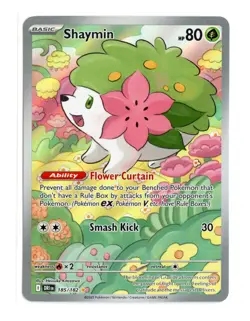 Shaymin 185/182 Illustration Rare Holo SV10: Destined Rivals Pokemon NM - Image 1
