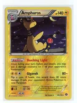 Ampharos 40/114 Rare Reverse Holo XY - Steam Siege Pokemon NM - Image 1