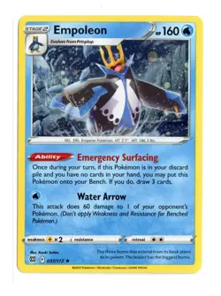 Empoleon (Cosmos Holo) 037/172 Holo Rare Holo Pokemon English LP - Image 1
