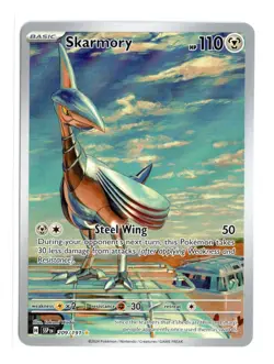 Skarmory 209/191 Illustration Rare Holo SV08: Surging Sparks Pokemon NM - Image 1