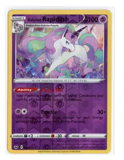 Galarian Rapidash 082/202 Rare Reverse Holo Sword & Shield Base Set Pokemon NM - Image 1