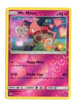 Mr. Mime 43/68 Rare Reverse Holo Hidden Fates Pokemon NM - Image 1