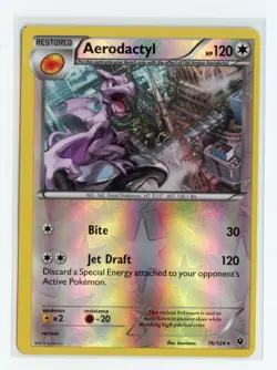 Aerodactyl 76/124 Rare Reverse Holo XY - Fates Collide Pokemon NM - Image 1