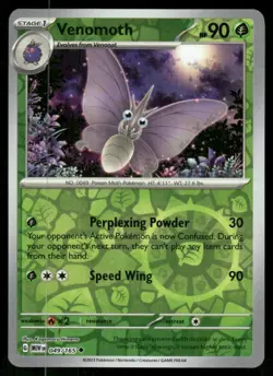 VENOMOTH 049/165 UNCOMMON 151 POKEMON REVERSE HOLO NEAR MINT - Image 1
