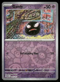GASTLY 092/165 COMMON 151 POKEMON REVERSE HOLO NEAR MINT - Image 1