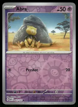 ABRA 063/165 COMMON 151 POKEMON REVERSE HOLO NEAR MINT - Image 1