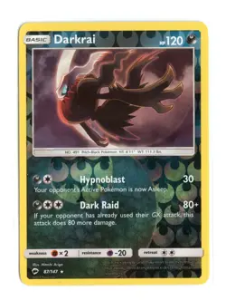 Darkrai 87/147 Rare Reverse Holo SM - Burning Shadows Pokemon LP - Image 1