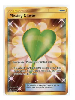 Missing Clover (Secret Rare) 168/156 Secret Rare Holo SM Ultra Prism Pokemon NM - Image 1