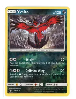 Yveltal 54/73 Rare Reverse Holo Shining Legends Pokemon NM - Image 1
