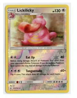 Lickilicky 153/214 Rare Reverse Holo SM - Unbroken Bonds Pokemon NM - Image 1