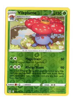 Vileplume 003/196 Rare Reverse Holo SWSH11: Lost Origin Pokemon LP - Image 1