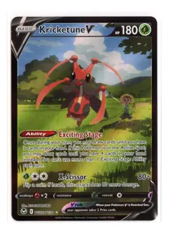 Kricketune V TG12/TG30 Ultra Rare Holo Silver Tempest Trainer Gallery Pokemon NM - Image 1